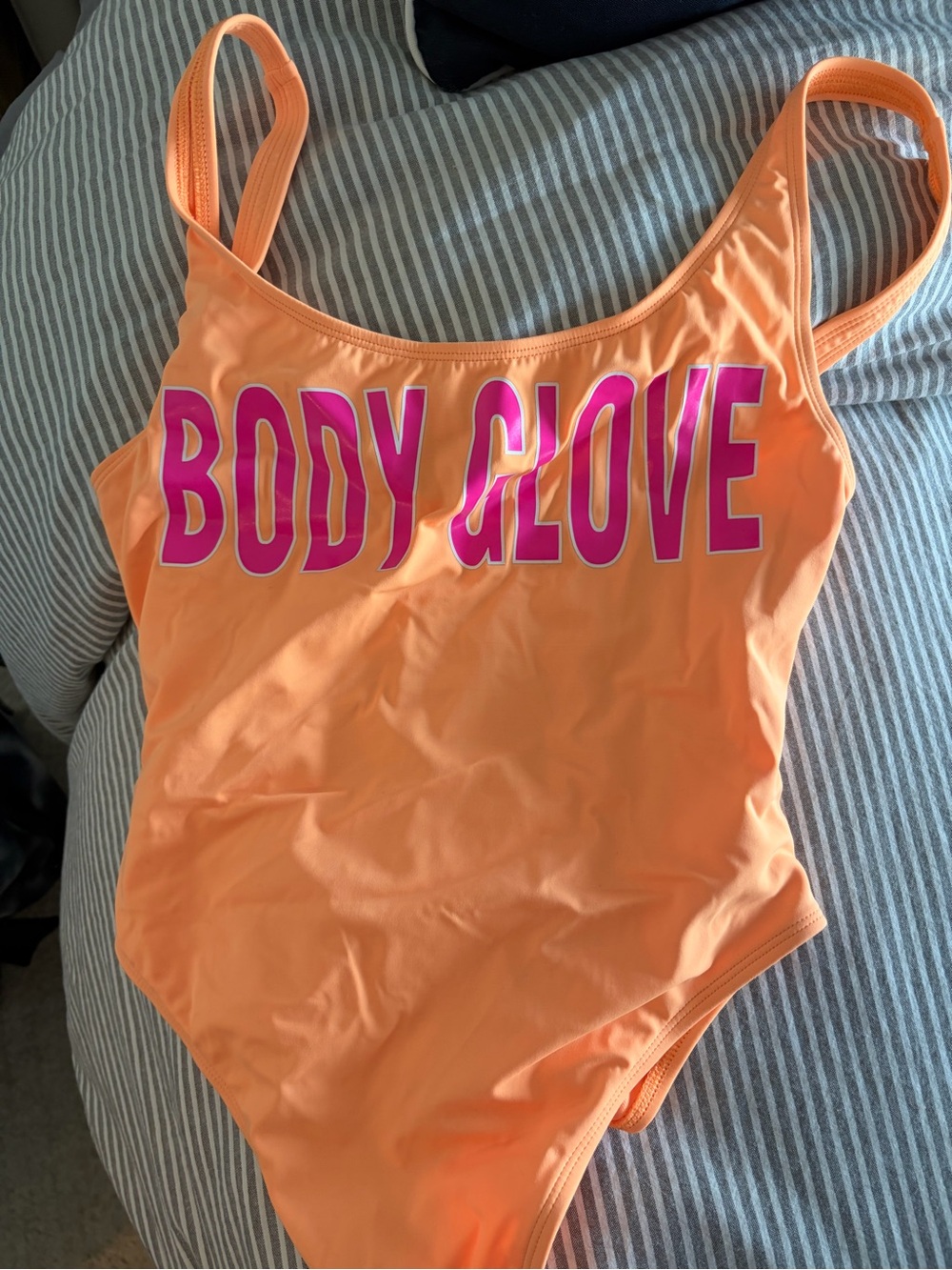 Body Glove Orange One-Piece Swimsuit with Pink Logo